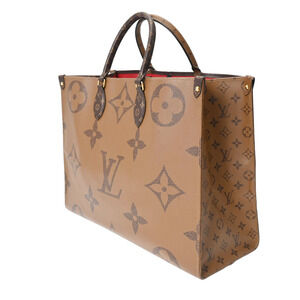 Louis Vuitton the Giant Monogram Canvas Reverse Tote On Brown Go Handbag